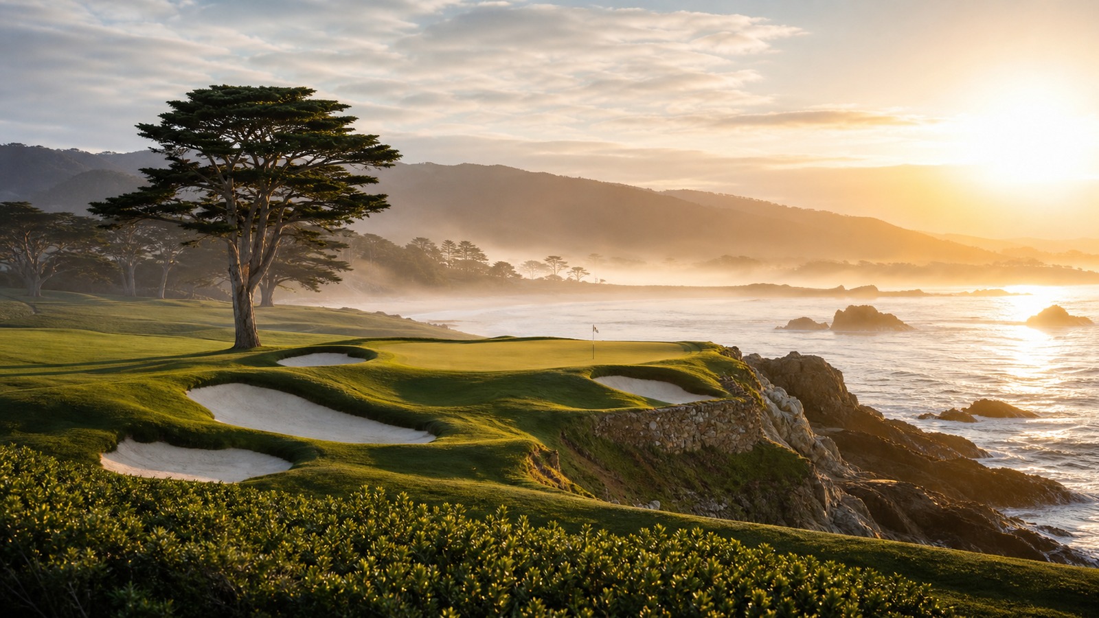 Scenic golf course image representing Pebble Beach Golf Links Course History, Signature Holes, and Famous Moments