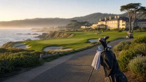 Scenic golf course image representing Planning a Golf Trip to Pebble Beach Golf Links: Essential Tips and Highlights